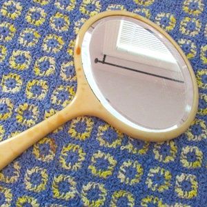 Vintage Handheld vanity mirror